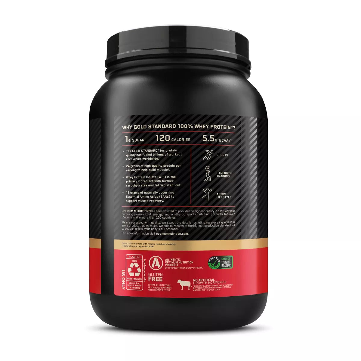 Optimum Nutrition Gold Standard 100% Whey Protein Powder - Vanilla Ice Cream - 22 Servings - 24Oz