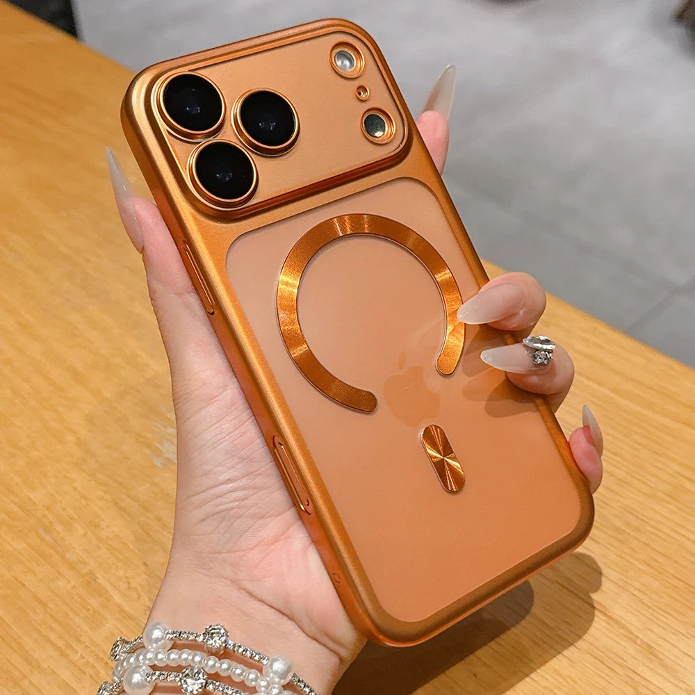 Luxury Matte Translucent Magnetic Phone Case for  17 Pro Max 17Pro Air Cases for Magsafe Wireless Charging Protector Cover
