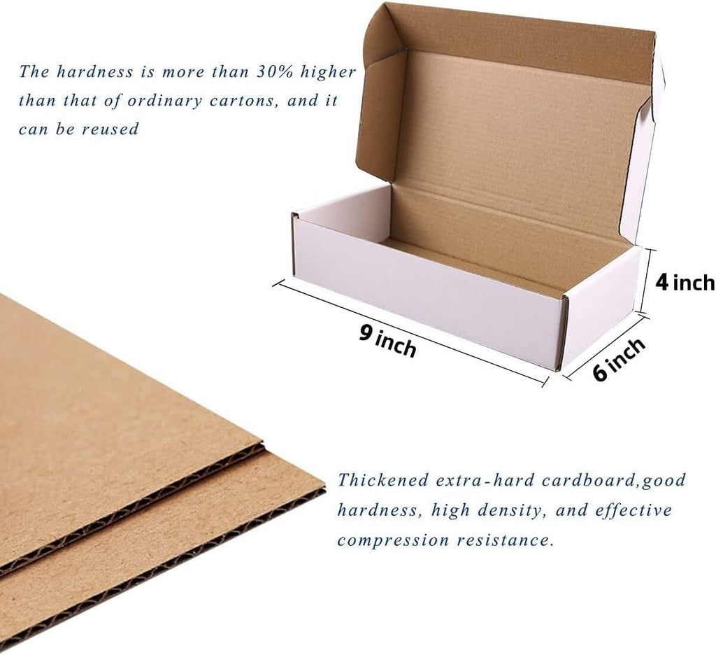 9"X6"X4"Shipping Boxes,10Pcs White Corrugated Cardboard Boxes. | Come with 10 Thank You Stickers,Suitable E-Commerce Packaging, Shipping Packaging Etc.