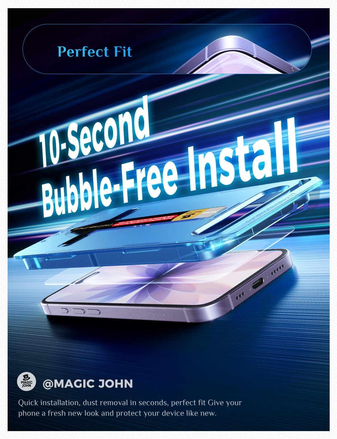 for Iphone 17 Screen Protector Tempered Glass Easy Installation | 2Pack, Auto Dust-Elimination, , Bubble Free, HD Clear, Scratch Resistant, 6.3 Inch