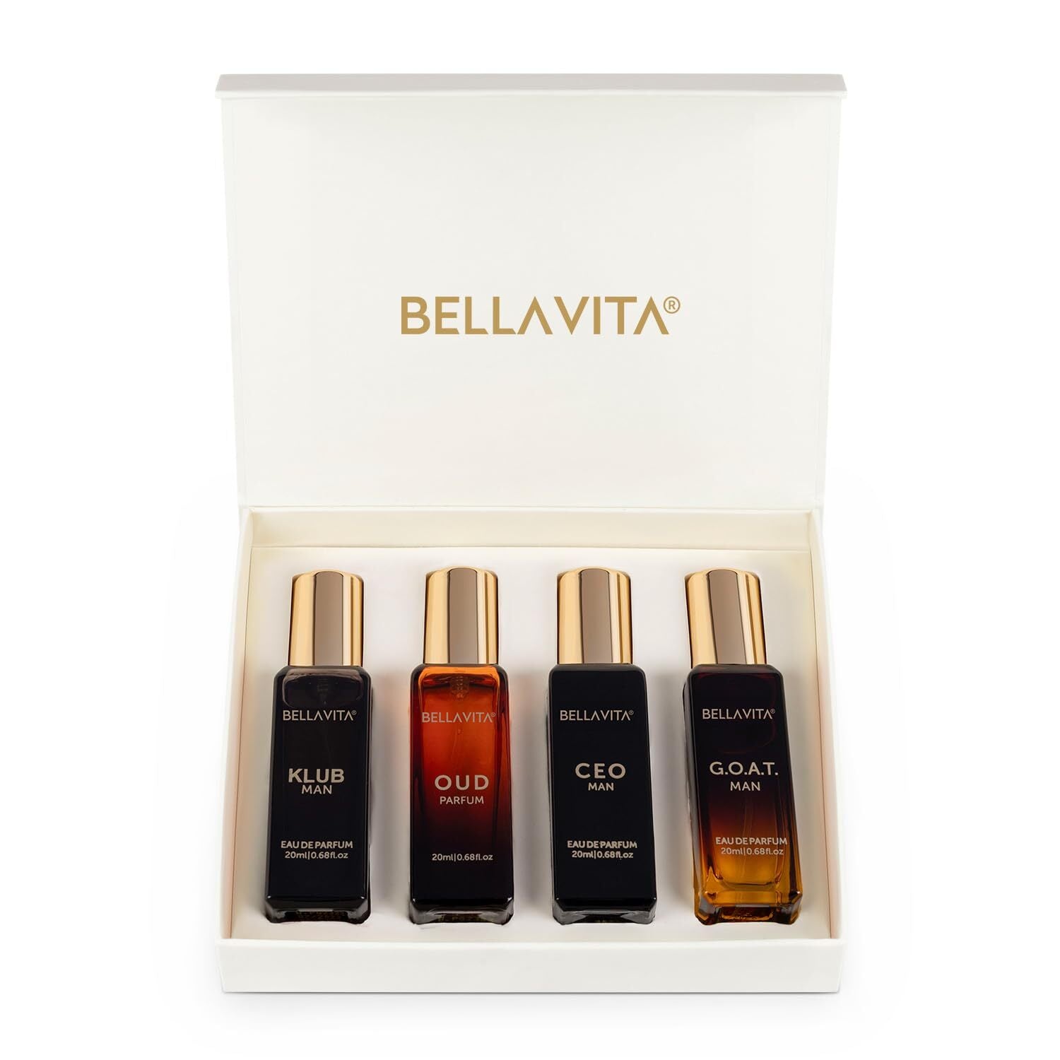 Bellavita Men'S Luxury Perfume Gift Set 4 Miniature Eau De Parfums 2.72 Fl Oz
