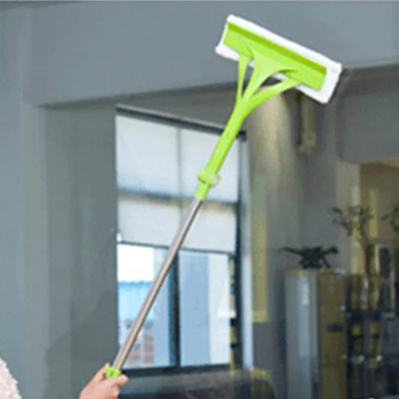 Telescopic Glass Window Cleaning Brush Tool Double Side Scraper Wiping Device for Home Window Cleaning