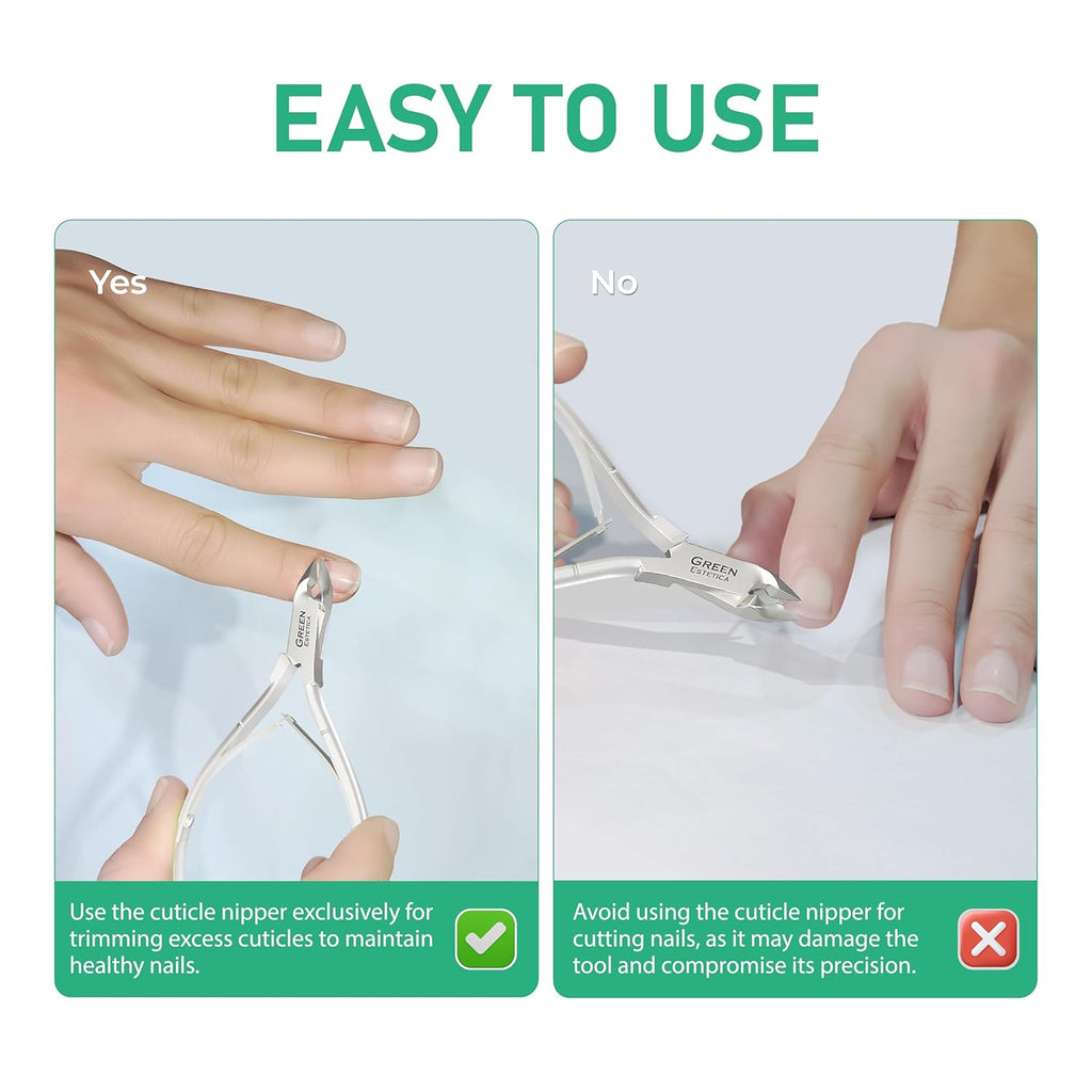 Professional Cuticle Trimmer & Nippers, Stainless Steel Nail Care Tool | Sharp Blades, Cuticle Pusher, Double Spring, Cuticle Nippers, Nail Care Tool