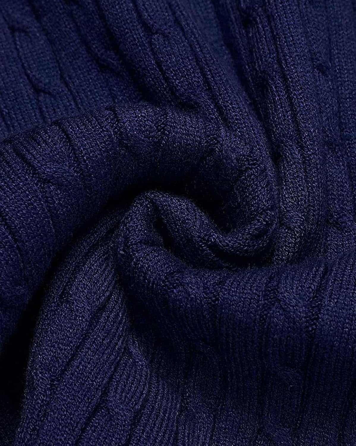 Mens Slim Fit Turtleneck Sweater Cable Knit Thermal Pullover Sweater
