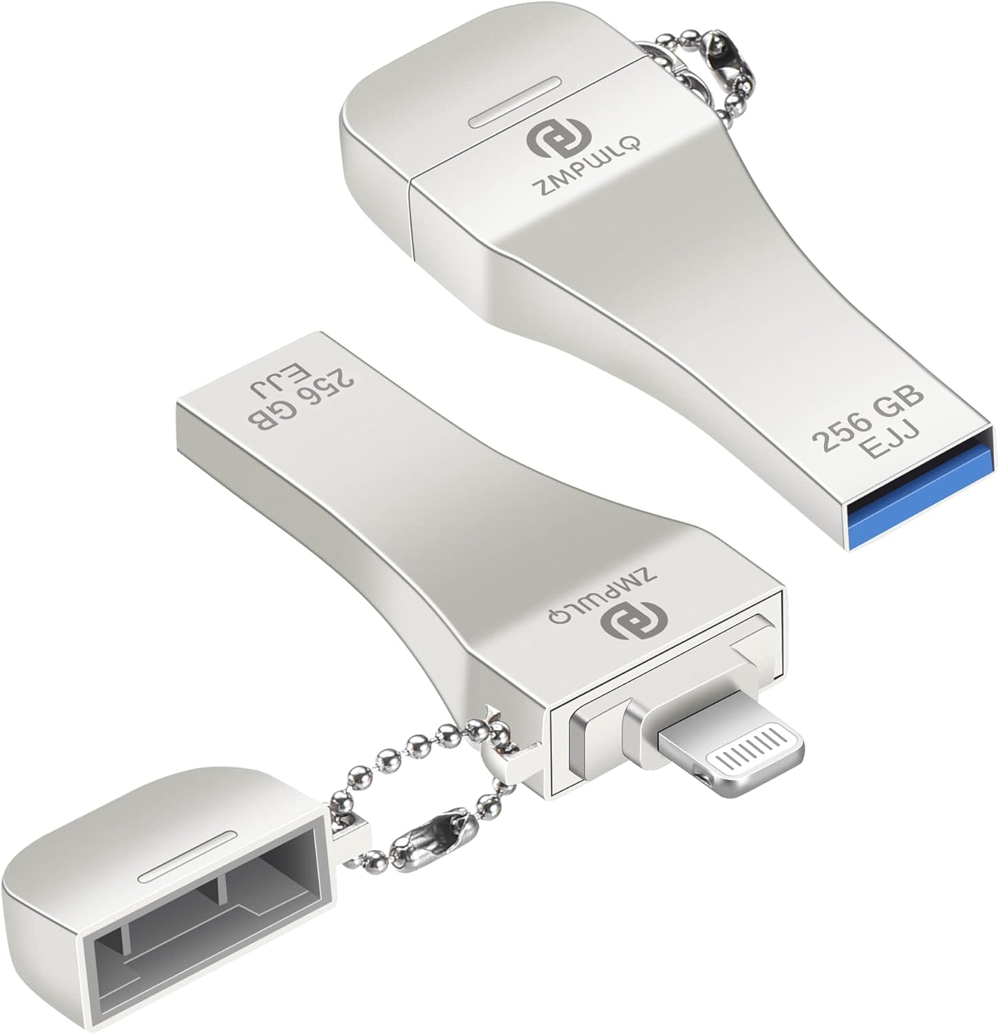 Photo-Stick for Iphone/Ipad 256GB - Apple Mfi Certified External Storage - USB Flash Drive for Backup & Transfer