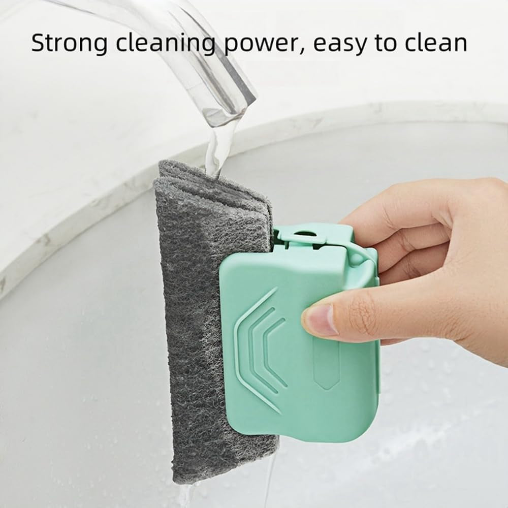 Magic Window Track Cleaner, 2026 New Window Groove Cleaning Brush Tools Set, Hand-Held Window Track Cleaner Brushes Tools Set for Window Lides Gaps Tile Lines Shutter Car Vents (Pink+Green)