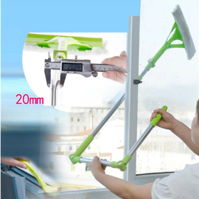 Telescopic Glass Window Cleaning Brush Tool Double Side Scraper Wiping Device for Home Window Cleaning