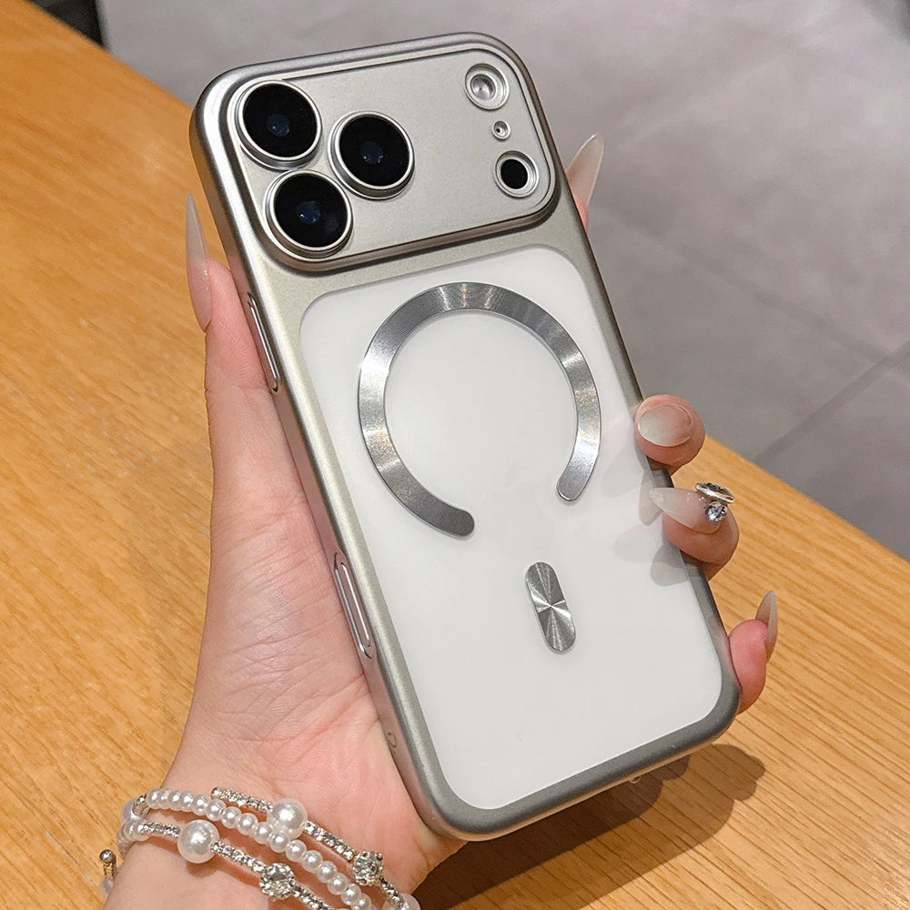 Luxury Matte Translucent Magnetic Phone Case for  17 Pro Max 17Pro Air Cases for Magsafe Wireless Charging Protector Cover