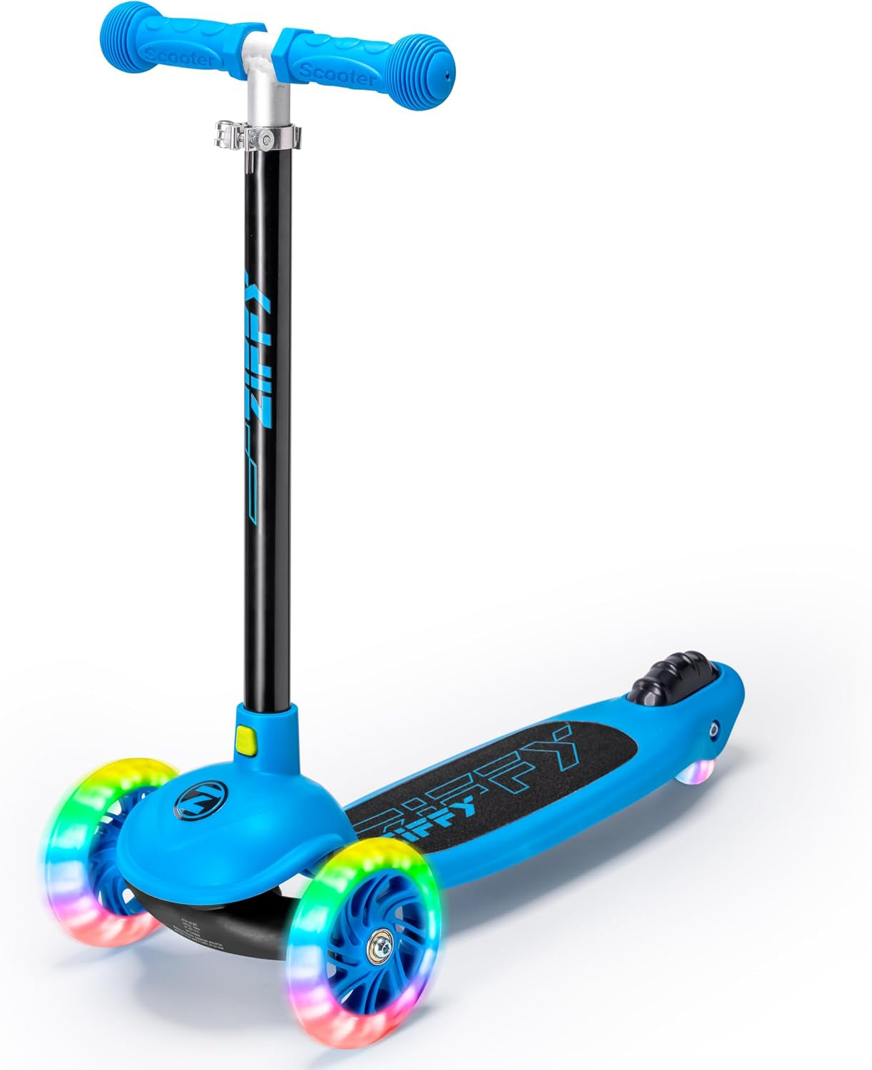 JOVA  Multicolor 3 Wheel Scooter for Kids 3-5, Toddler Kick Scooters with LED Light-Up Wheels for Boys and Girls, 5 Adjustable Height and Lean-To-Steer Design, Support up to 110 Lbs