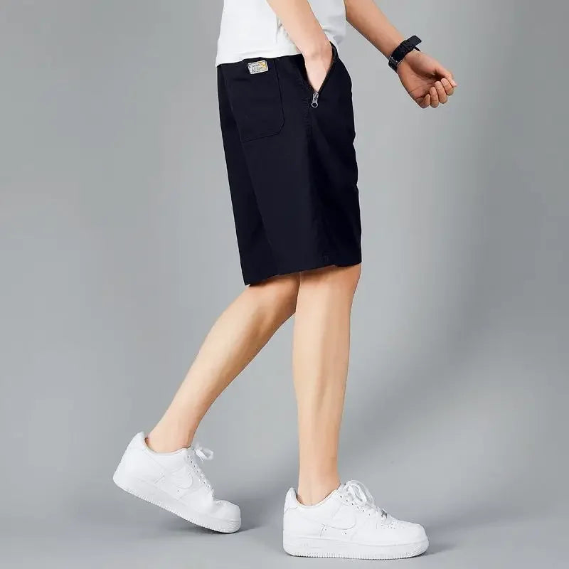 Man Short Pants Sports Sweat with Zippers Baggy Loose Joggers Wide Hot Deals Y2K Dry Fit Luxury Clothing Vintage Shorts for Men